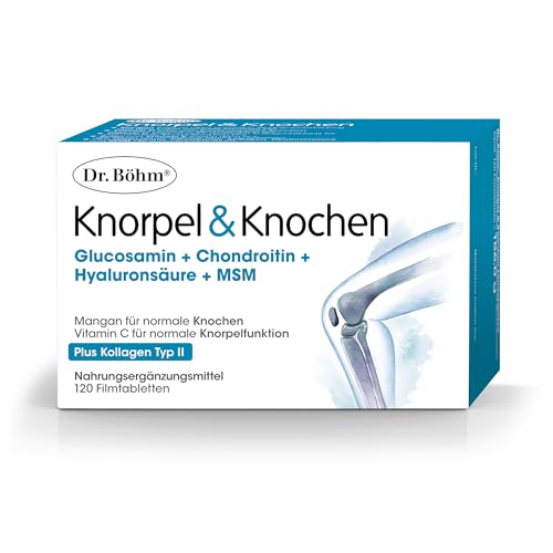 Dr. Böhm Knorpel & Knochen: Zur Unterstützung für Knorpel und Knochen, Nährstoff-Kombination mit Vitamin C und D, 120 Filmtabletten