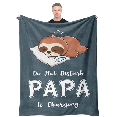 Quilazy Papa Gifts Gifts for Papa Blanket Papas Birthday Gifts from Grandkids Christmas/Fathers Day/Anniversary Birthday Gift for Grandpas/Papas/Pop Pop/Grandfather Blanket 60x50