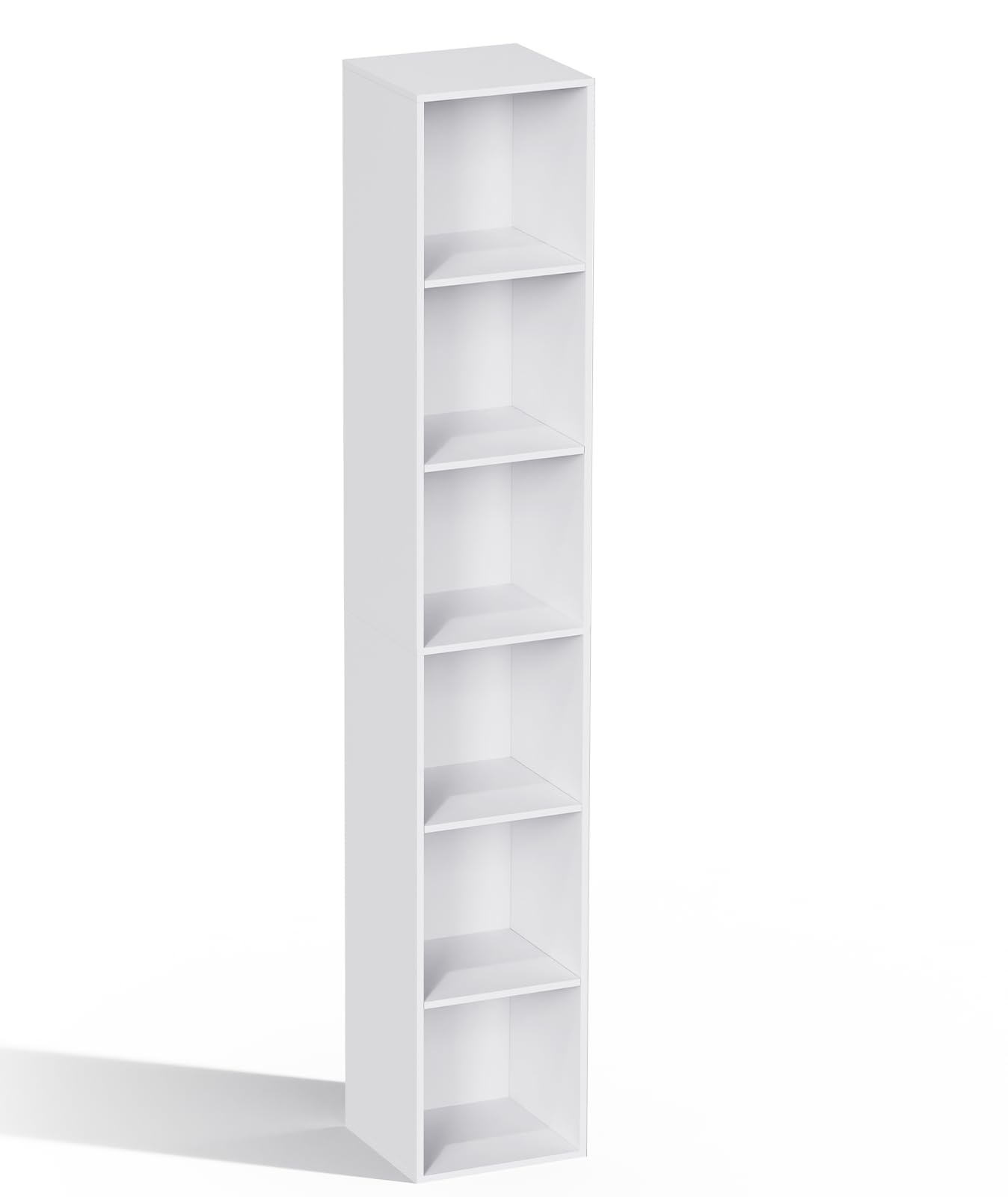 6 Cube Storage Organizer, 6 Tier Cube Low Bookcase Freestanding Storage Display Organizer, Six-Cubes Open Shelf Bookshelf for Home Office (White, 6-Cube)