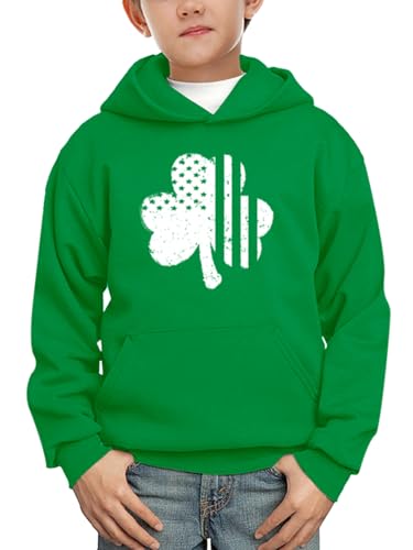 Remimi Boys St Patricks Sweatshirts Girls Irish Green Clover Shamrock Hoodie 9-10 Years