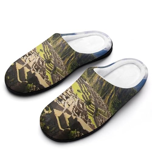 Discover the Best Shoes for Machu Picchu: Top 10 Picks 11 Machu Picchu Peru Mountains House Slippers for Women Warm Fleece Home Shoes Winter Indoor Outdoor