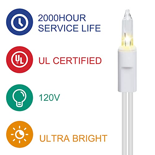 Lidore Clear Christmas Light White Wire String Light 21Ft 100 Count Bright Xmas Tree Indoor Outdoor String Light For Easter Wedding House Party Garden Yard Decor (White, 1 Pack) #TOP1