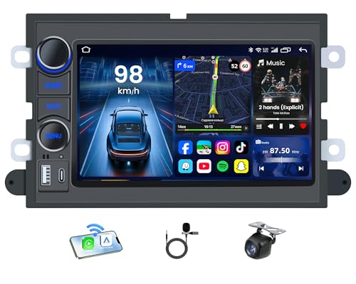 Image of Car Radio for Ford F150 2004-2008: 7'' Touch Screen Car Stereo with Wireless CarPlay & Android Auto Bluetooth WiFi GPS FM RDS SWC Backup Camera