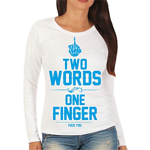 No Fight No Glory Frauen und Damen Longsleeve Two Words one Finger (mit Rückendruck) Größe XS - XXL Cover
