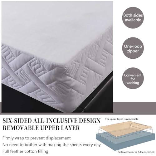 Matratzenschoner mit Reißverschluss für Doppelbett, wasserdichte Umhüllung mit 25 cm Tiefe, ideal zur Linderung von Allergien und Bettwanzen (180 x 200 cm)