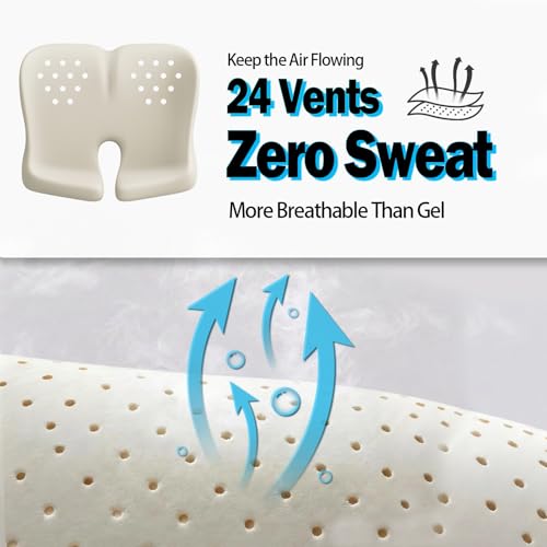 Image of Extra Large Seat Cushion for Sciatica & Tailbone Pain - Pressure Relief Coccyx Cushion for Office Chair, Car Seat, Wheelchair, and Long Sitting - Sciatica Pain Relief Pillow