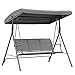 Outsunny Columpio Balancín Jardín de 3 Plazas con Techo Parasol Ajustable Respaldo Transpirable y Marco de Acero para Terraza Balcón Exterior 175x118x159 cm Gris