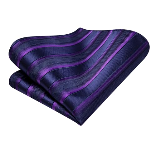 Image of Hi-Tie Silk Ties for Men Plaid Paisley Striped Necktie Pocket Square Cufflinks Set Formal Business