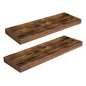 Hoobrofloatingshelveswallshelfsetof2236inchhangingshelfwithinvisiblebracketsforwalldecorinbathroombedroomtoiletkitchenlivingroomofficerusticbrownbf60bj01 Urban Country Home Decor Hoobro floating shelves wall shelf set of 2 236 inch hanging shelf with invisible brackets for wall decor in bathroom bedroom toilet kitchen living room office rustic brown bf60bj01 urban country home decor