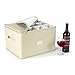 Sorbus Stemware Storage Chest - Deluxe Quilted Case with Dividers - Service for 12 - Great for Protecting or Transporting Wine Glasses, Champagne Flutes, Goblets, and More (Storage Glass - Beige)