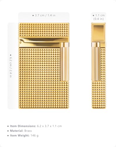 Encendedor recargable a gas CLICKON de latón con llama suave elegante 4