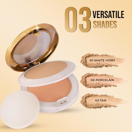 Image of Glam21 Natural Essence Oil-Control 2-in-1 Compact Powder| Long Lasting for Makeup Matte Finish with Vitamin-E| All Skin Type |White Ivory