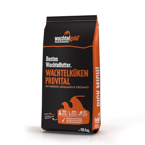 WachtelGold ProVital - Nourriture pour poussins de caille - 10 kg - Avec 28 % de protéines - Nourriture d'élevage sans OGM