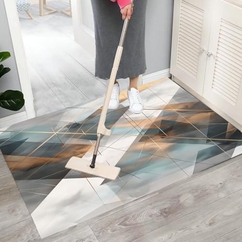 Lignes géométrique tapis de sol absorbant paillasson interieur entree beige - 8
