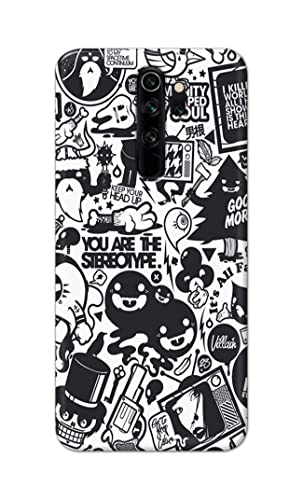 Image of Printed Hard Back Cover Case for Mi Redmi Note 8 Pro Back Cover (Mixed Cartoon) -702