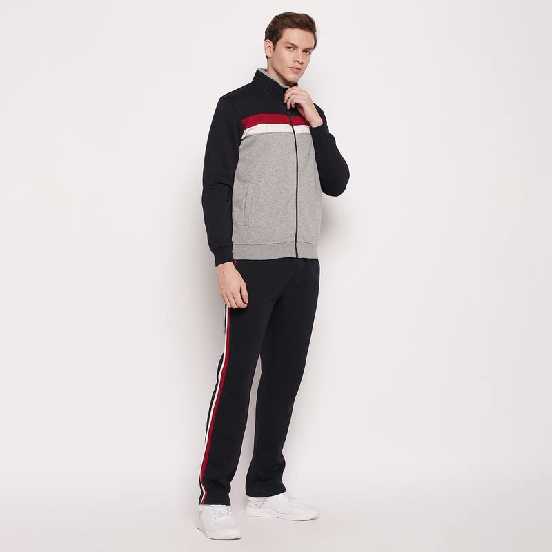 Image of Cantabil Men Color Block Tracksuit (P MTRS00013 NAVY)