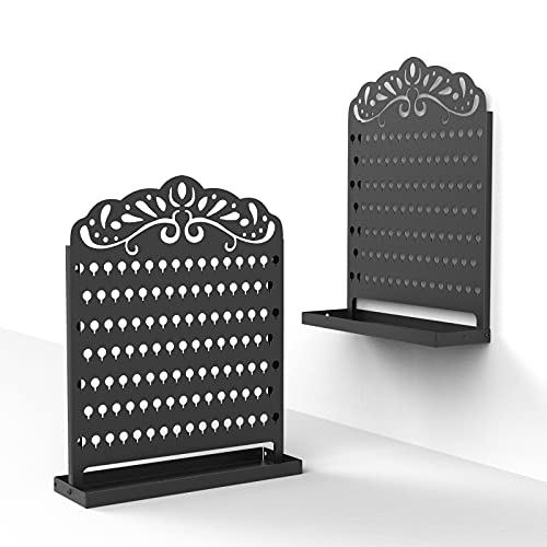 Mango Steam Slim Profile Wall-Mounted Jewelry & Earring Organizer (Peacock, Black) - Image 4