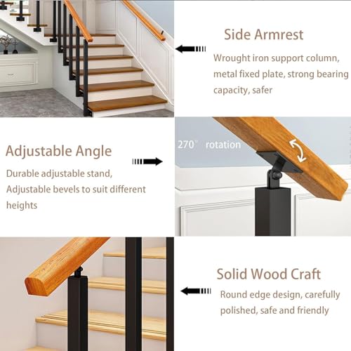 Main courante réglable en métal, rampe d'escalier extérieure orientable - 5