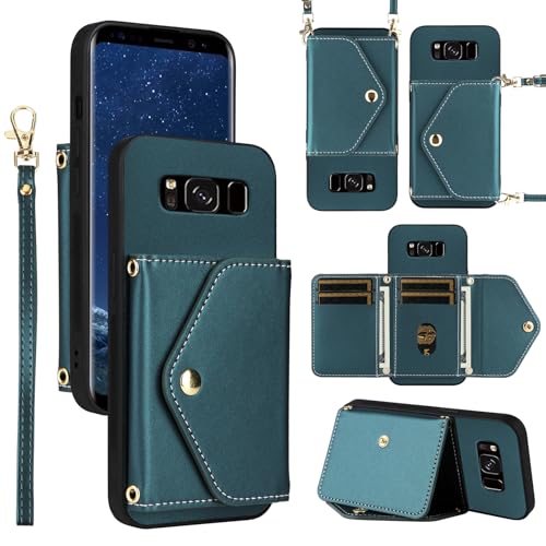 Étui portefeuille Samsung Galaxy S8 porte-cartes de crédit et monnaie S8 Edge