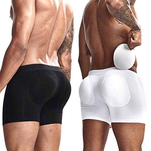 DNJKH 2 Piezas Calzoncillo Boxer con Relleno Trasero, Push Up Y Relleno De Nalgas - Men’s Padded Buttocks - Men's Shapewear Levantamiento de Glúteos, 2pcs-M