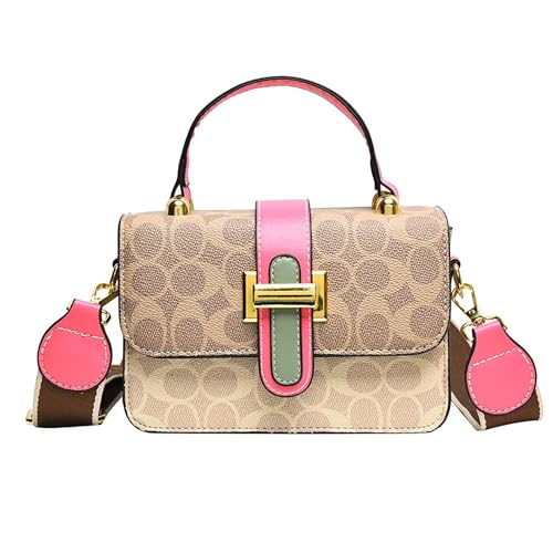 besaset Small Crossbody Bags for Women - Artificial Leather Purse Handbag - Fashion Design - Golden Buckle (C)