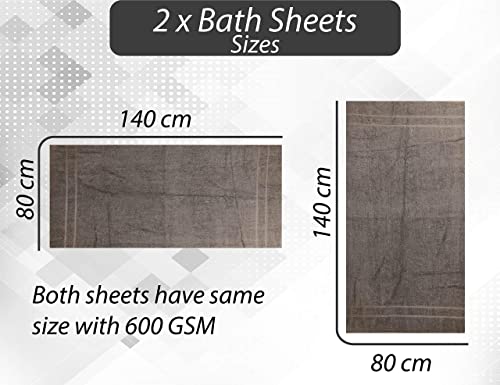 Hieftan - Bath Sheet Set - Pack Of 2 Premium Egyptian Cotton 600 GSM - Highly Absorbent, Rapid Dry, 100% Soft Large Bathroom Sheets (Lime Green) - Image 3