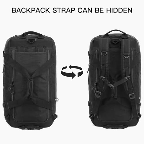 Image of TUGUAN 100L Extra Large Travel Duffle Bag Backpack for Men, 3 in 1 Sports Duffel Bags W /Adjustable Shoulder Strap & Dividers Gym Equipment /Gear Weekend Overnight Bag for Trip Camping Hiking, XL Black