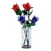 Produktbild YIJIAN Blumen Blumenstrauß Bausteine mit Transparent Vase, Künstliche Blumen Botanik-Kollektion DIY Bauspielzeugsets für Dekoration Sammlung Kompatibel mit Lego 10280, Rot Violett, 8 x 8 x 35cm