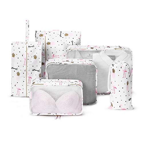 Preisvergleich Produktbild Kleidertaschen-Set 6-teilig Damen Herren Aufbewahrungstasche Verpackungswürfel für Koffer Packtaschen Wasserdich für Reise Geschäftsreisen Urlaube Wohnmobile (Ananas)
