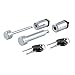 Trailer Lock Set for 2-Inch Receiver, 2-1/2-Inch Coupler Latch Span, Chrome & Black - CURT 23527