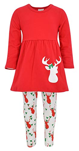 Image of Unique Baby Girls Kids Toddler 3pc Outfit Set Long Sleeve Soft Knit Tunic Top Leggings and Scarf