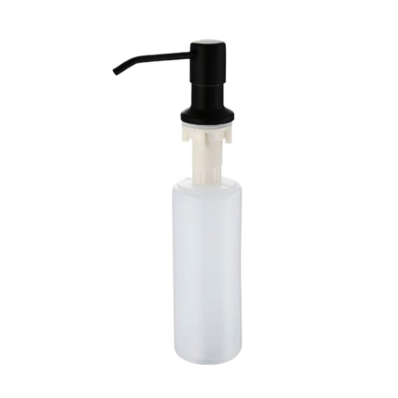 Sink Soap Dispenser 350ml Kitchen Dish Soap Dispenser Sink Pump Stainless Steel Built-in Detergent Dishwashing Liquid Container(Black)