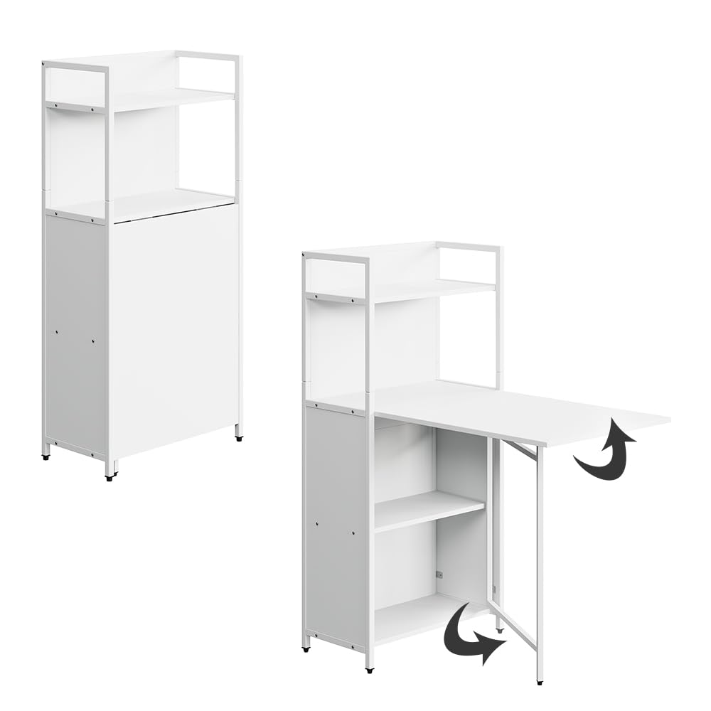 Vicco Scrivania Savio, Bianco, 30-100 x 57 cm