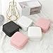 Single Layer Storage Box Ladies Travel Leather Jewelry Classic Black Pure White Fashion Pink(Black)