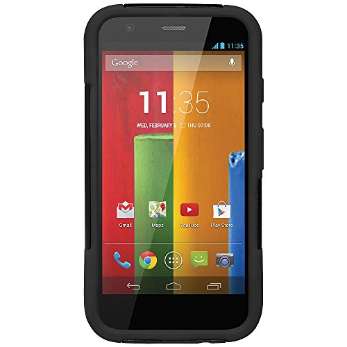 Amzer Double Layer Hybrid Case Cover With Kickstand For Motorola Moto G Xt1032 - Retail Packaging - Black #TOP2
