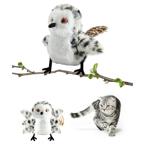 Chic Threads Interactive Cat Toys for Indoor Cats - Rechargeable and Touch-Activated Kitten Toys with Built-in Catnip, Emitting Bird Sounds Cover