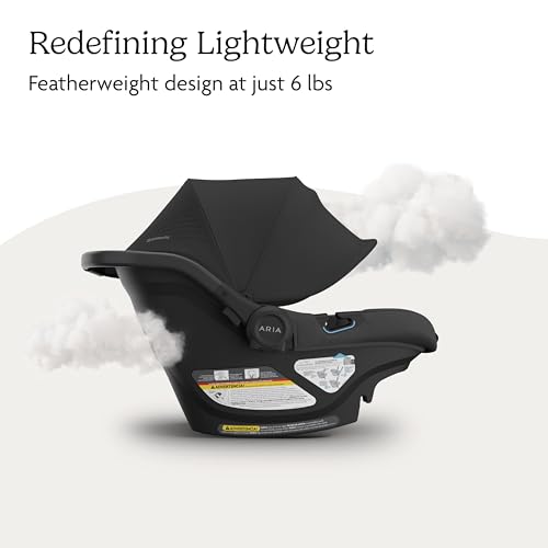UPPAbaby Aria V2 Lightweight Infant Car Seat - Just Under 6 lbs - Base with Load Leg + Infant Insert + All-Weather FootCover Included - Direct Stroller Attachment - Jake (Charcoal/Black Leather) - Thumbnail 4