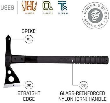 SOG Tactical Tomahawk- Throwing Hatchet, Versatile Survival Tactical Axe & Tomahawk Tactical Hatchet - Voodoo Hawk Mini Tactical Axe, Throwing Hatchet w/ 2.75 Inch Blade for Survival Sports