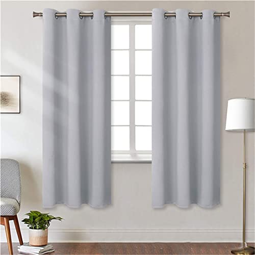 YMOMG Cortinas Opacas, Cortinas Opacas Aislantes del Calor para La Sala De Estar Y El Dormitorio, Cortinas Opacas Portátiles De 2 Piezas (Gris Claro,132cmx213cm) Cover
