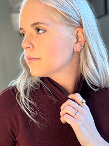 18K Gold Plated Sterling Silver Gem Flower Clicker Mini Cartilage Hoop Earrings | Cubic Zirconia Paved Tiny Huggie Hoops4