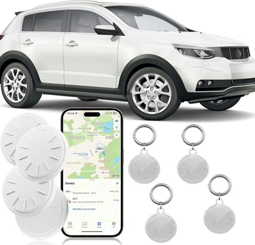 Image of Tracker Tags-4 Pack, Item Tracker with Waterproof Case for Your Keys, Wallet etc, Luggage Trackers Works with Find My APP (iOS Only)