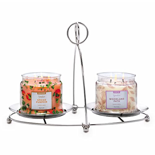 PartyLite Mix & Mingle Double Candle Jar Holder (Silver)