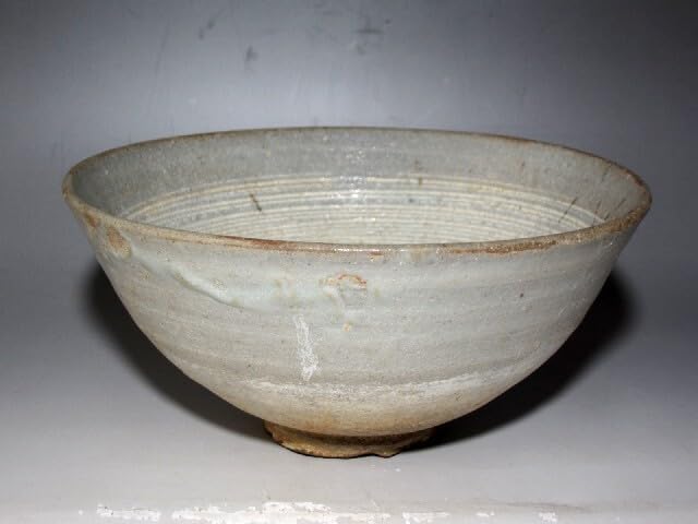 紺地団扇流水茶碗　水無月窯　芳哉造【中古美品】 紺地団扇流水茶碗 水無月窯 芳哉造【中古美品】 紺地団扇流水茶碗
