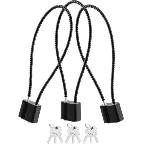 Heavy-Duty Keyed Cable Lock, Strong & Flexible Design, Secure Firearm Lock for Rifles, Pistols, Shotguns & More, Compatible with BB Guns, Airsoft Guns, Gun Cases, Cabinets, and Gym Lockers – 3 Pack
