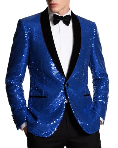 Sequin Men Blazers Slim Fit Shiny Tuxedo Suit Jackets for Prom Party Shawl Collar Mens Dinner Blazer Disco Coat