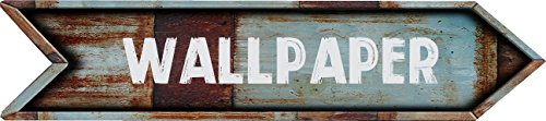 ANY AND ALL GRAPHICS Wallpaper 4"x18" White Text Teal Color Metal Arrow Style Rustic Novelty Composite Aluminum Street Sign