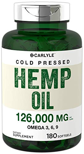 Hemp Oil Capsules | 126,000 mg Per Bottle | 180 Softgels | Max