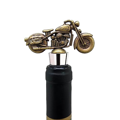 Rolha de vinho para motocicleta, modelo de motocicleta de metal bronze vintage, presente para homens
