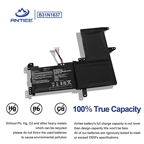 Antiee B31N1637 C31N1637 Laptop Battery Replacement For Asus Vivobook X510 X510U X510Uq X510Ua X510Uar X510Uf S15 S510U S510Uf S510Uq S510Un S510Ur S510Ua F510 F510U F510Ua F510Uq F510Qa #TOP2