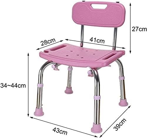 Silla de Ducha Bañera Estable, Liviana y portátil, Silla de Ducha for discapacitados de Altura Ajustable con Respaldo, Taburete Resistente for Asiento de bañera